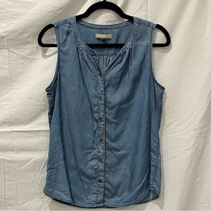 Banana Republic Sleeveless Chambray Shirt Size Small